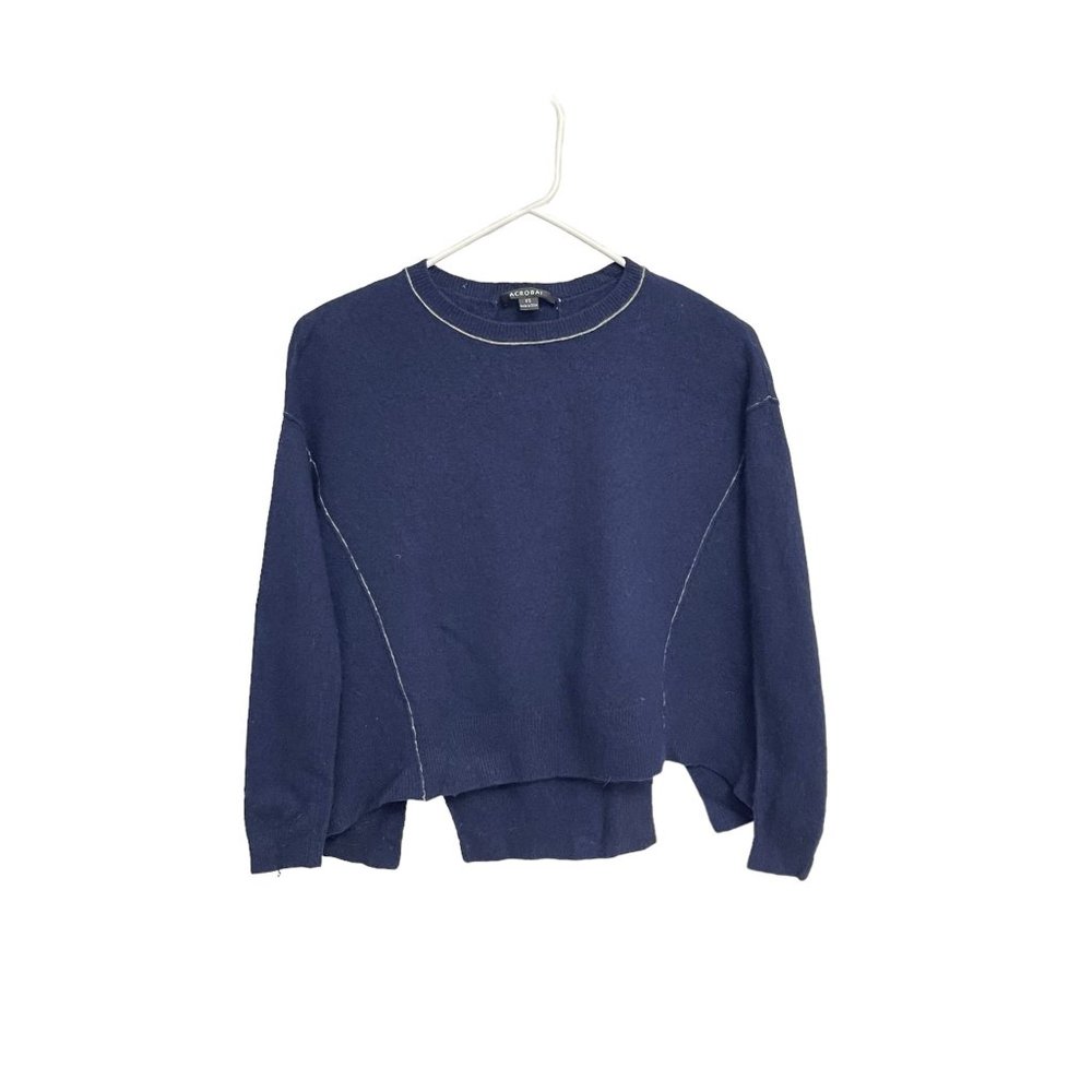 Acrobat Long Sleeve Indigo Wool Blend Crew neck Top‎ Size XS